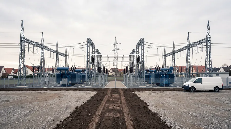 Umspannwerk mit neuer Kabeltrasse